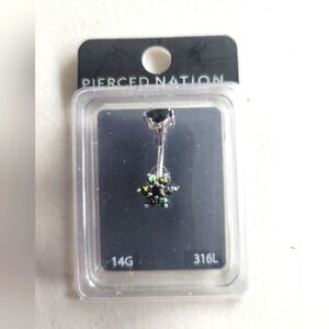 5/$25 Black Rainbow Flower Navel Jewelry